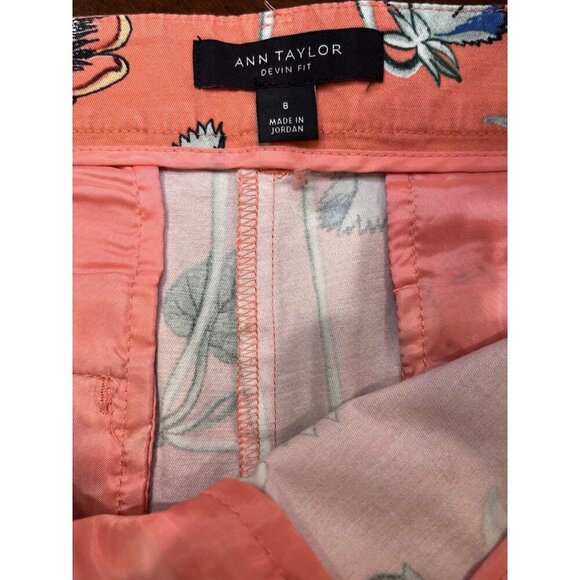 Ann Taylor Devin Fit Orange Floral Shorts Size 8 - Picture 4 of 6